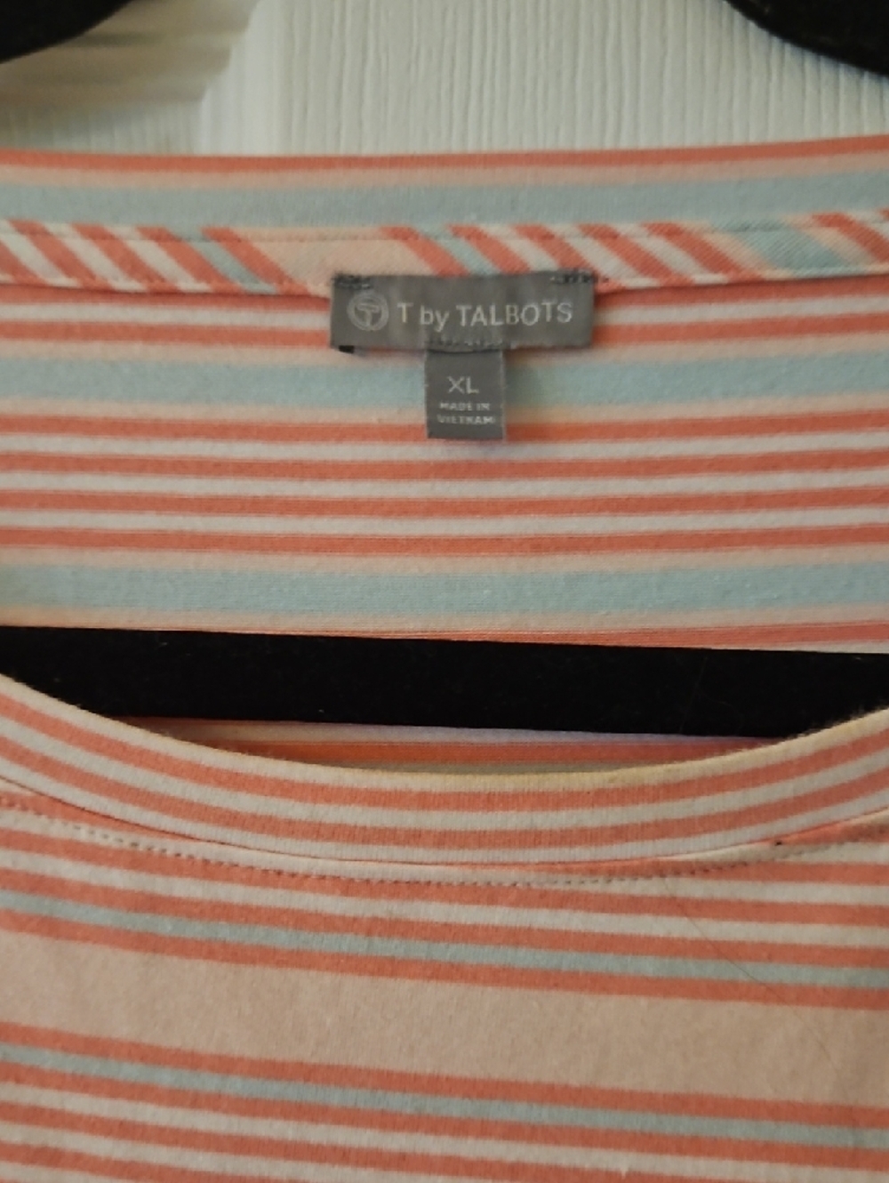T by Talbots Pink & Cream Striped Tie-Front Long Sleeve Tee - Picture 2 of 4